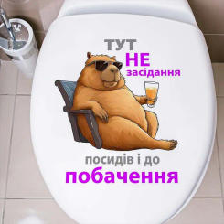 тут не засідання, посидів і до побачення Toilet Lid Decal Waterproof WC Door Sticker Removable Decor Household Stickers S370