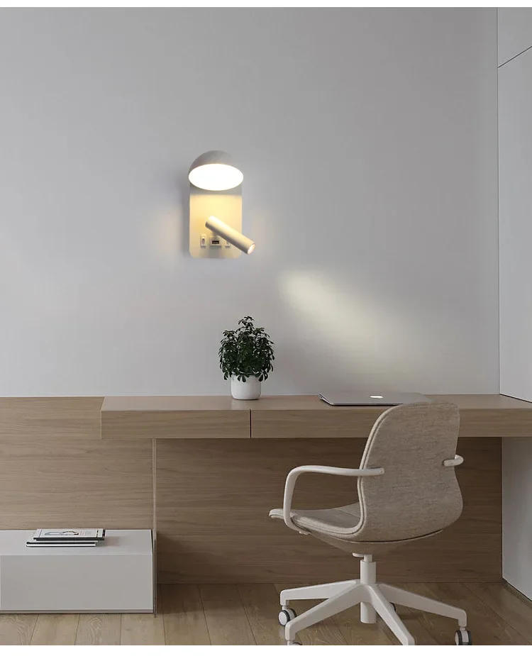 Description Picture 4 of itemModern Wall Lamp Rotable Nordic Simple Stylish Led Lights Indoor Bedside Lamps for Home Decoration USB Charging Wall Sconce