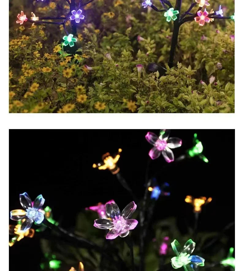 Description Picture 6 of itemSolar Powered Garden Lights Outdoor Christmas Decoration Cherry Blossom Flower Tree Waterproof for Lawn Landscape SunLight