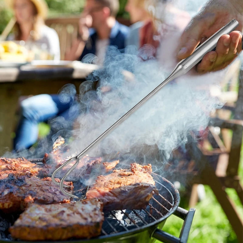 Description Picture 2 of itemBraised Meat Hook Camping Bbq Barbecue Roasting Turner Mat Food Flipper Hooks Stainless Steel Reusable Kitchen Accessory