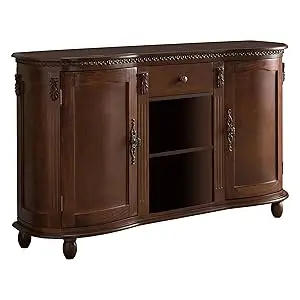 Description Picture 3 of itemWood Buffet Server/Sideboard Console Table Cabinet, Walnut, contemporary console storage table with 2 cabinets, drawer & shelves