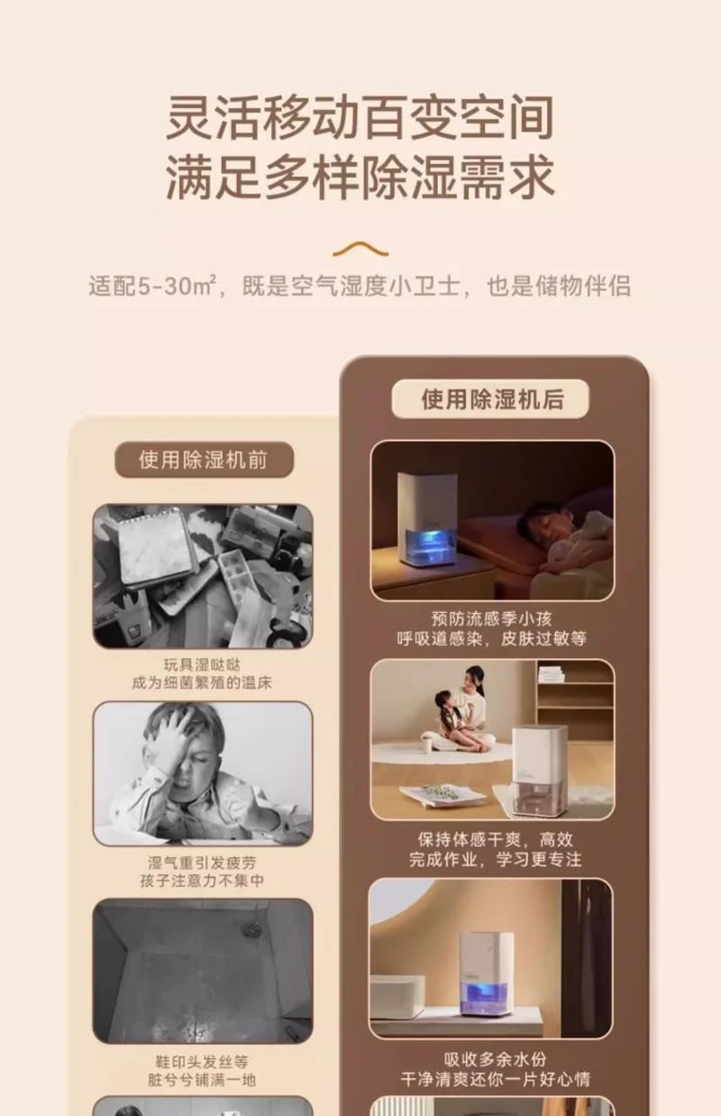 Description Picture 5 of item220V Kawai Dehumidifier for Home Small Portable Indoor Moisture Absorber Air Dryer AF