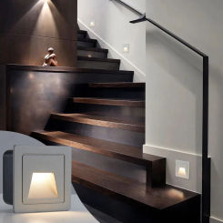 3W Stair Wall Light Morden Corner Wall Lamp Recessed Step Lamp Ladder Wall Lamp Corridor Lighting Stair Induction Lamp 110V 220V