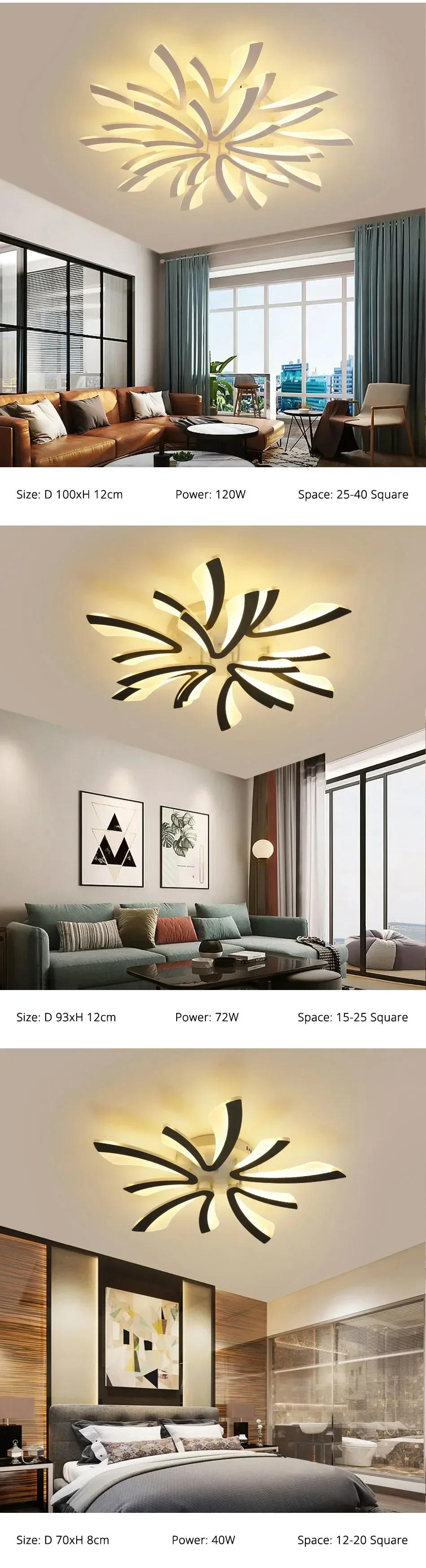 Description Picture 4 of itemMinimalist Multi-heads Acrylic LED Ceiling Light Modern Home Decoration Ceiling Lamps for Living Room Bedroom