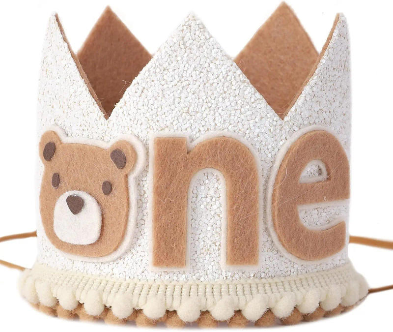 Description Picture 3 of itemLittle Bear Birthday Hat Crown 1-year-old Birthday Party Decoration Kids Boy Girl Baby Shower Supplies Photo Venue Layout