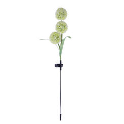 LED Flower Lights Solar Powered 36LED Dandelion Flower Lights Plastic Grass Ball Led Lights 2 Modes 3 Head Front Yard Decoration