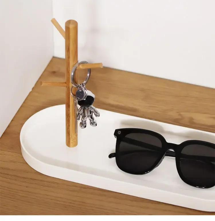 Description Picture 4 of item2024 New Nordic Bamboo Tree Branch Storage Tray Living Room Desktop Key Hanger Jewelry Display Frame