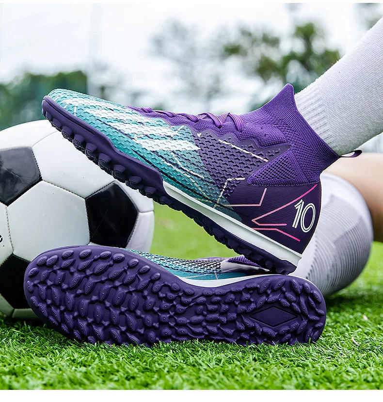 Description Picture 5 of itemNew Men Soccer Shoes High Ankle Football Boots Training Sport Futsal Comfortable Cleats FG/TF Match Sneakers Top Quality Soft