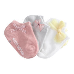 3 Pairs Spring Summer Baby Cute Socks Solid Color Fashion Princess Infant Baby Floor Socks Soft Anti-slip Boat Socks for Girls