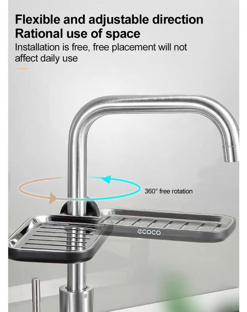 Description Picture 5 of itemStainless Steel Artifact Storage Sink Rag Drain Basket Faucet Rack Shelf In Bathroom Shelves For Bathroom Kitchen Accessories