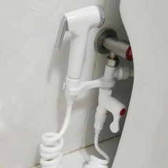 ABS Portable Bidet Sprayer Set Handheld Toilet Bidet Retractable Spring Hose Adapter Free Mounting Bracket Switch Cleaning Tool