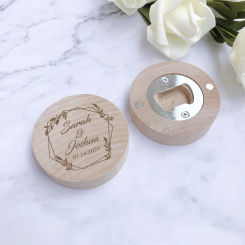 Custom Engraved Wooden Fridge Magnet Bottle Opener Personalized Wedding Party Favor Customized Wedding Gift For Guest 6 Pieces