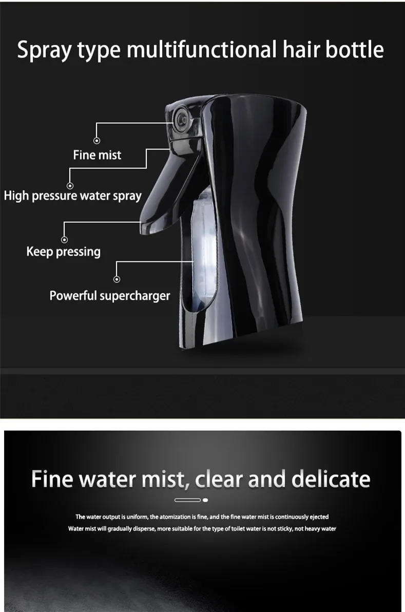 Description Picture 4 of itemNew 200/300/500ML High Pressure Spray Bottles for hair Empty Bottle Refillable Mist Bottle Salon Barber Water Sprayer Care Tools