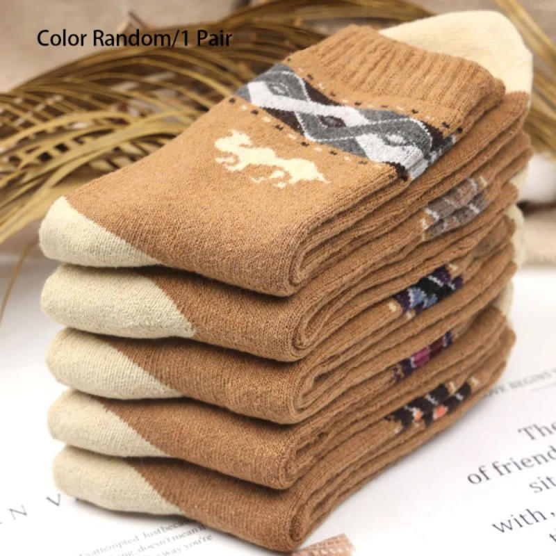 Description Picture 5 of item1 Pair Warm Wool Socks Fashion Thicken Soft Camel Sock Plush Casual Winter Socks Winter