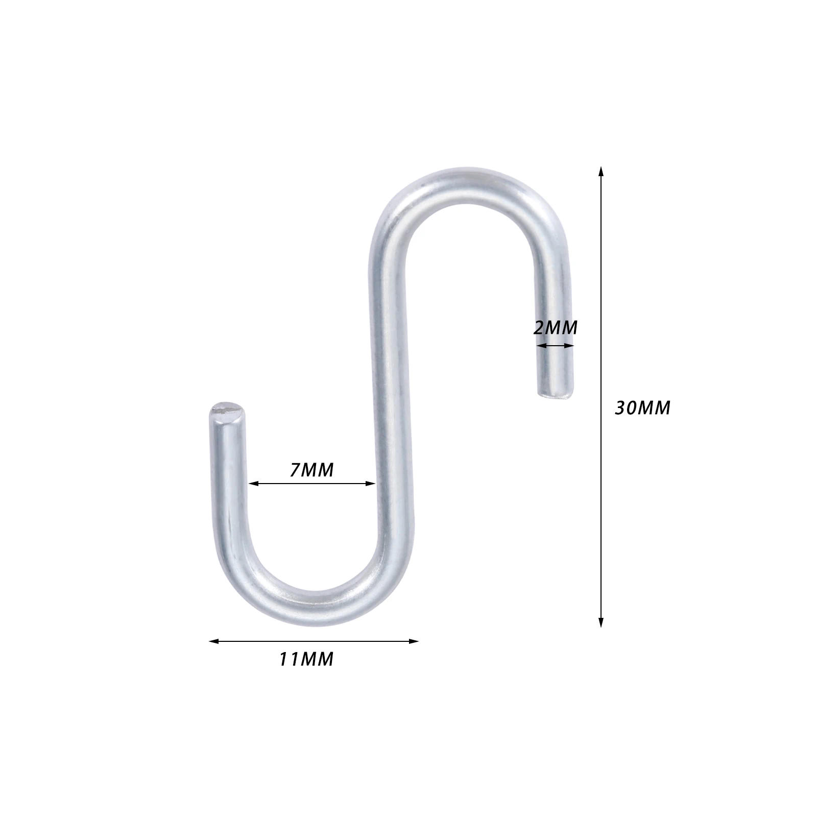 Description Picture 4 of item40pcs Metal S-type Hook Rack Hanger Multiple Use Kitchen Utensil Clothes Bag Key Mask Towel Bathroom Closet Storage 30mm/1.18in