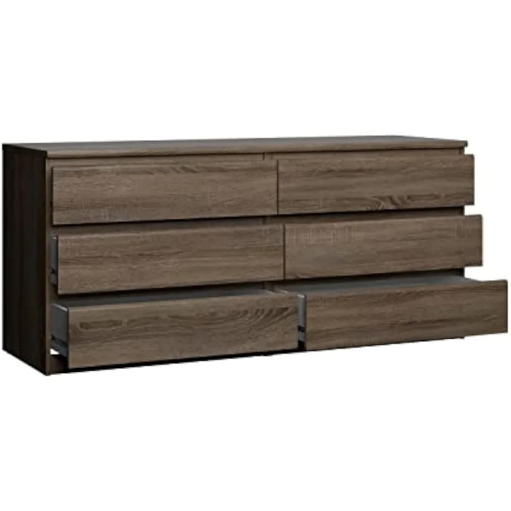 Description Picture 5 of item6 drawer double dresser, truffle coloured