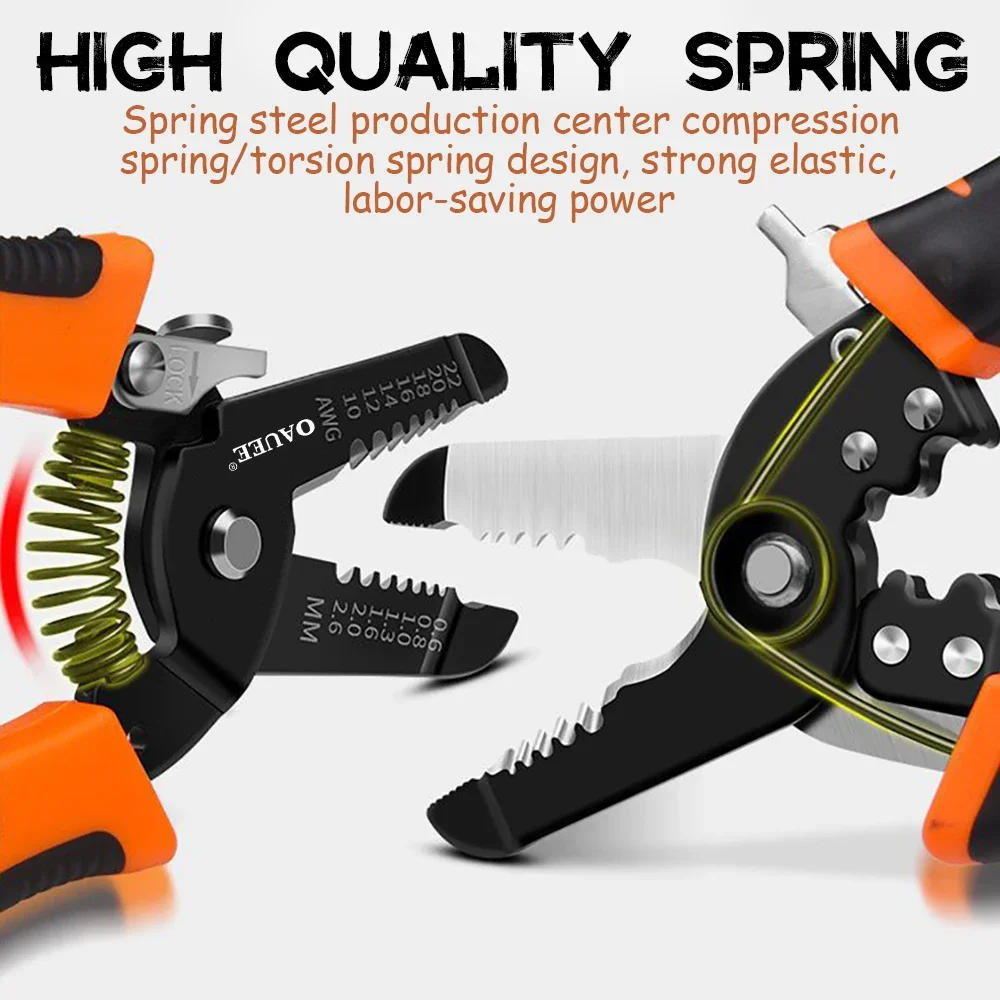 Description Picture 4 of item175/180mm Wire Cutter Wire Stripper Pulling Plier Electrical Stripping Crimping Pliers Multifunction Hand Tools Scissors