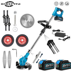 Cordless Lawn Mower 21V Handheld Electric Grass Trimmer Length Adjustable Cutter Household Garden Tools For Makita 18V Battery