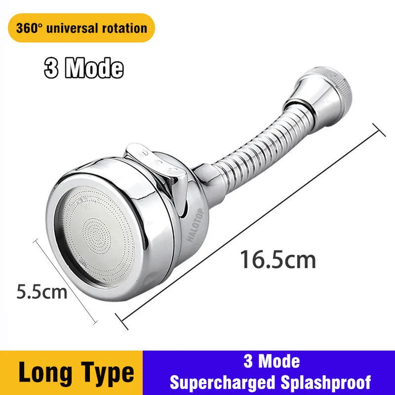 Description Picture 2 of item3 Modes Sink Faucet 360 Degree Rotation Filter Extension Tube Shower Water Saving Tap Universal Kitchen Gadgets Accessories