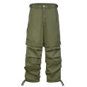 Men's Functional Casual Pants Splicing Loose Straight Multi Pockets Cargo Trousers for Male