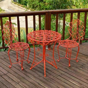 Modern simple Wrought Iron European Balcony Table and Chairs set Outdoor Balcony Dining Table Chair for Garden Furniture Set Z