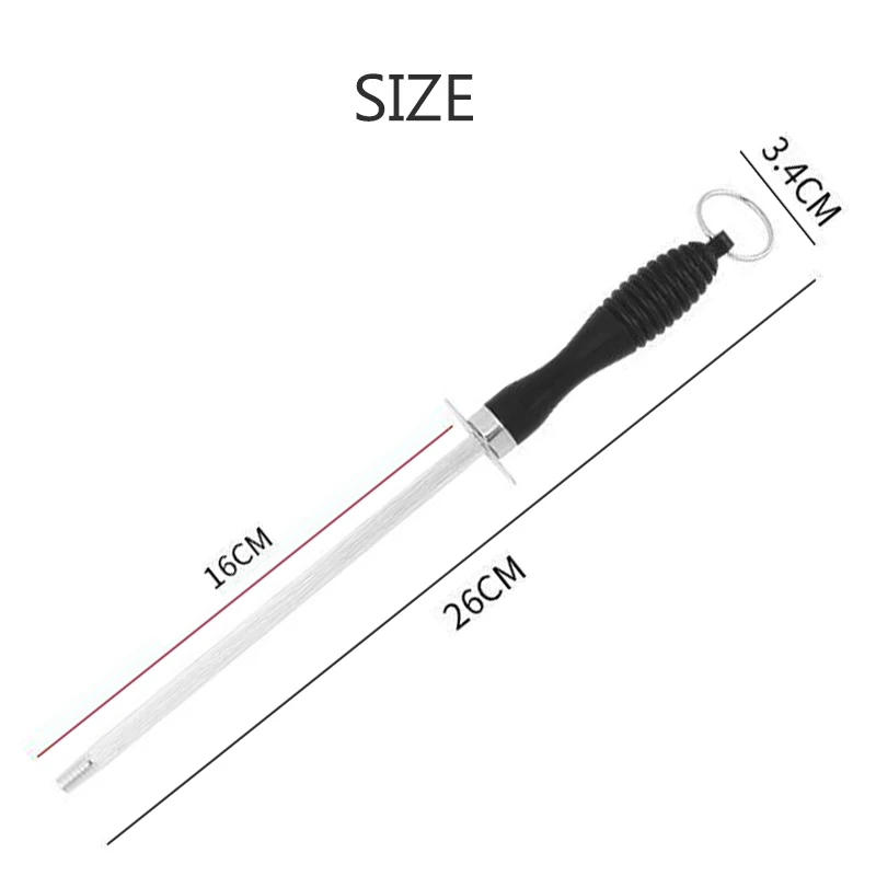 Description Picture 4 of itemProfessional Carbon Steel Knife Sharpener Rod Durable Knife Grinder with ABS Handle Sharpening Blade Rod Knife Kitchen Tool