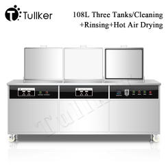 108L Aircraft Engine Ultrasonic Cleaner Bath Three Tank Degreasing Rinse Dry Spray Carbon Car Bicycle Parts Ultrasone Cleaner