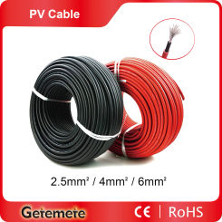 GTMT 5-20M Photovoltaic Cable 2.5mm² 4mm² 6mm² Solar Power Cable Wire / TUV Cable for PV Panels Connection Red Black XLPE jacket