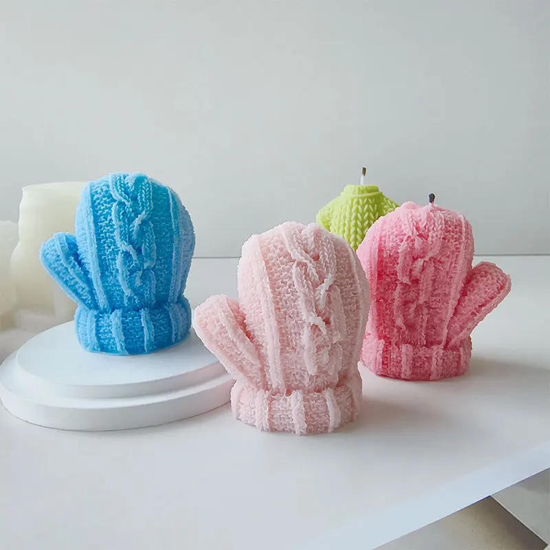 Description Picture 2 of item3D Woolen Gloves Sweater Silicone Mold DIY Christmas Aroma Candle Plaster Resin Mould Handmade Soap Candle Making Supplies
