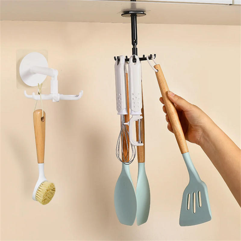 Description Picture 4 of itemKitchen Hook Multi-Purpose Hooks 360 Degrees Rotated Wall-Mounted Holder Rack For Organizer Storage Spoon Hangers Accessories