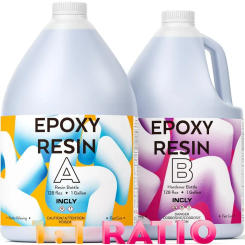 Crystal Clear Epoxy Resin Kit, High Gloss & Bubbles Free Resin Supplies Coating & Casting Resin for Table Top, Countertop