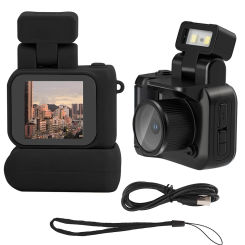 Mini Camera with Screen HD 1080p Portable Video Recorder with Flash Lamp and Battery Dock Digital Camera Student Small Camcorder
