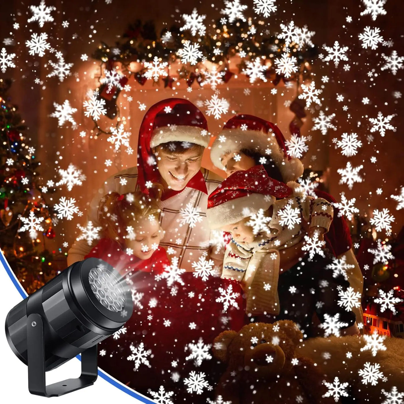 Description Picture 5 of itemLED USB Snowflake Projector Holiday Lights Christmas Projection Outdoor Lamp Snow Spotlight for New Year Party