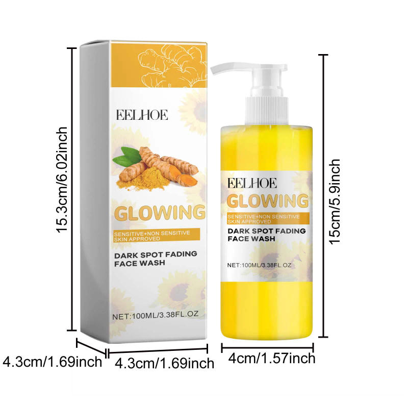 Description Picture 2 of itemTurmeric Brightening Cleanser Deep Cleansing Makeup Remover Refreshing Non-Tightening Facial Wash Natural Skincare Formula