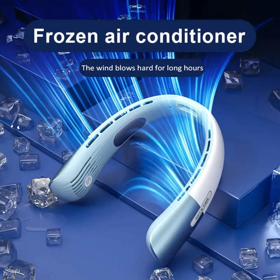 Description Picture 6 of item2024 New 3000mAh Hanging Neck Fan Rechargeable Air Cooler Bladeless Fan Portable Mini Air Conditioner with 5 Gears Low Noise