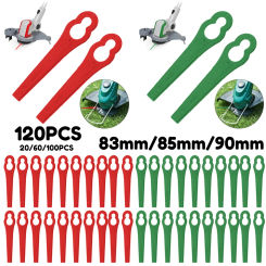 20/60/100/120PCS Plastic Brushcutter Blade Lawn Mower Blades Grass Trimmer Replacement Blade Set Garden Power Tools Accessories