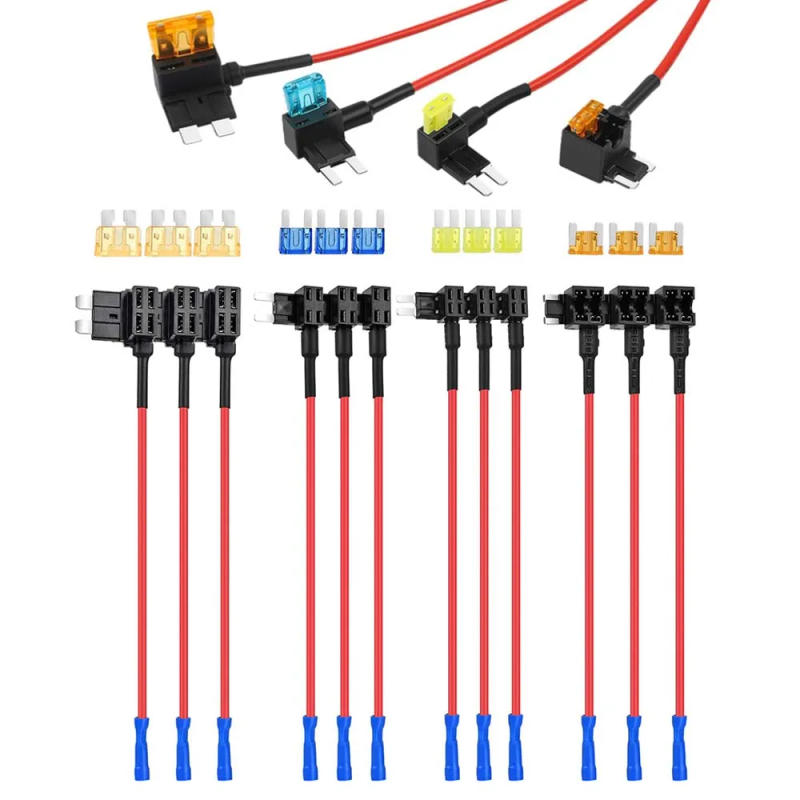 Description Picture 2 of item12Pack 12V Car Add-a-Circuit Fuse Standard Mini Micro2 and Low Profile Fuse Taps 4 Types ATO ATC ATM APM Fuse Holder for Cars