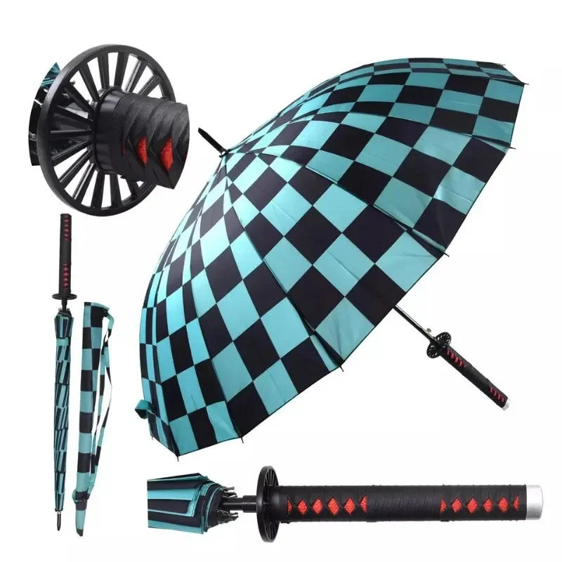 Description Picture 6 of itemDemon Slayer Anime Sword Umbrella Kimetsu No Yaiba Long Handle Parasol Tanjirou Kyoujurou Japanese Samurai Sword Katana Umbrella