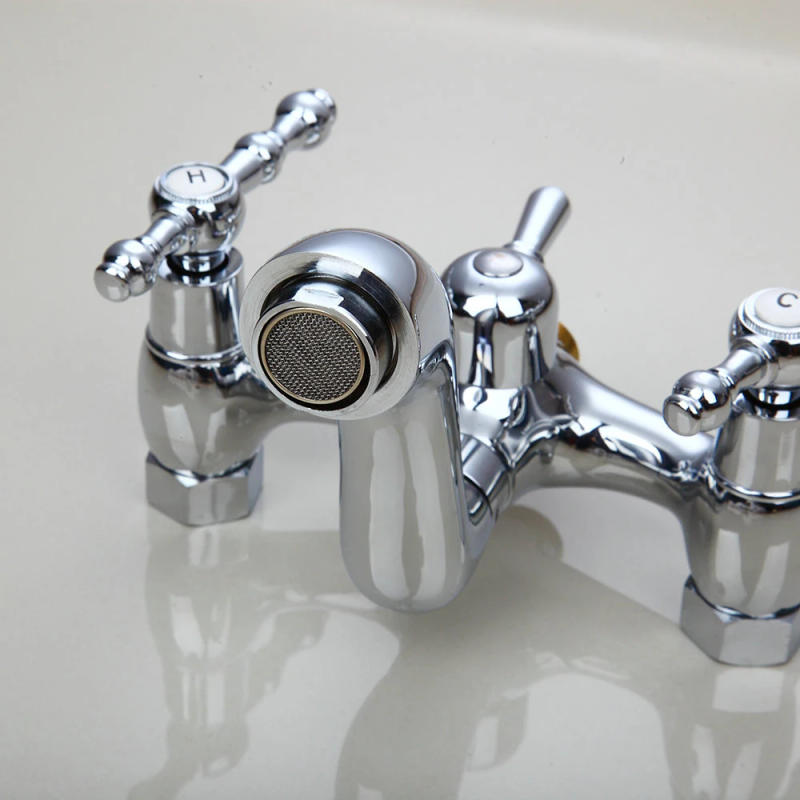 Description Picture 5 of itemTorayvino Chrome Bathtub Faucet Telephone Style With Sprayer Hand Shower Rotate Spout Faucets Wall Mounted Tub Mixer Water Tap