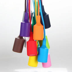 E26 E27 Multi Beautiful Color Rubber Decorative Lamp Holder Pendant Light Cord