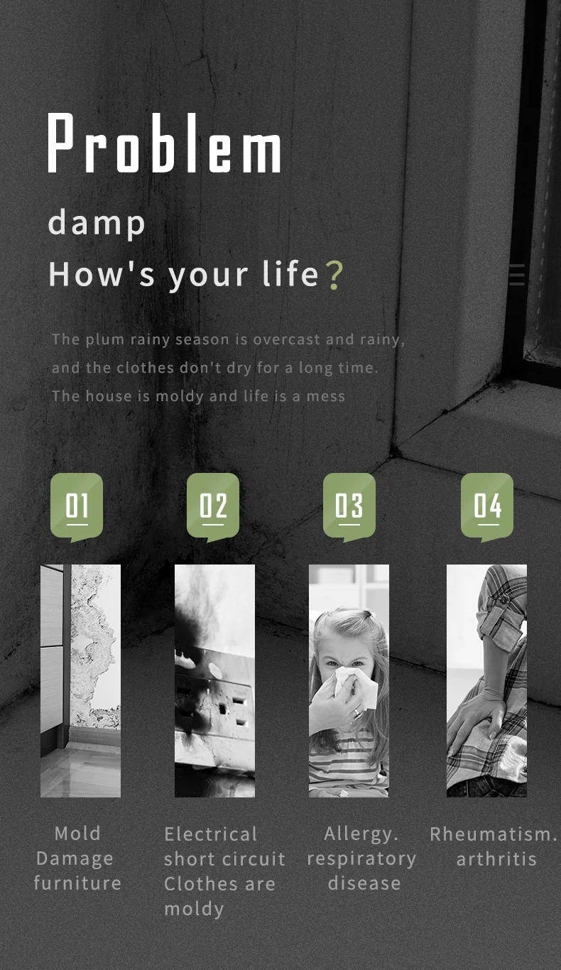 Description Picture 5 of itemDehumidifier household dehumidifier small bathroom dehumidifier drying bedroom mini dehumidifier indoor moisture-proof