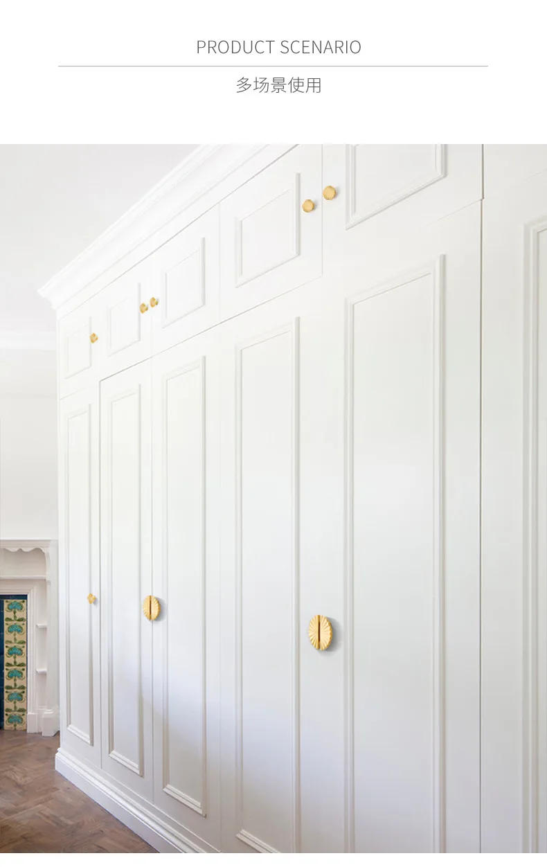 Description Picture 3 of itemNordic Golden Cabinet Door Drawer Handle Rose Gold Handle Shoes Cabinet Wardrobe Light Luxury Brass Cabinet Handle