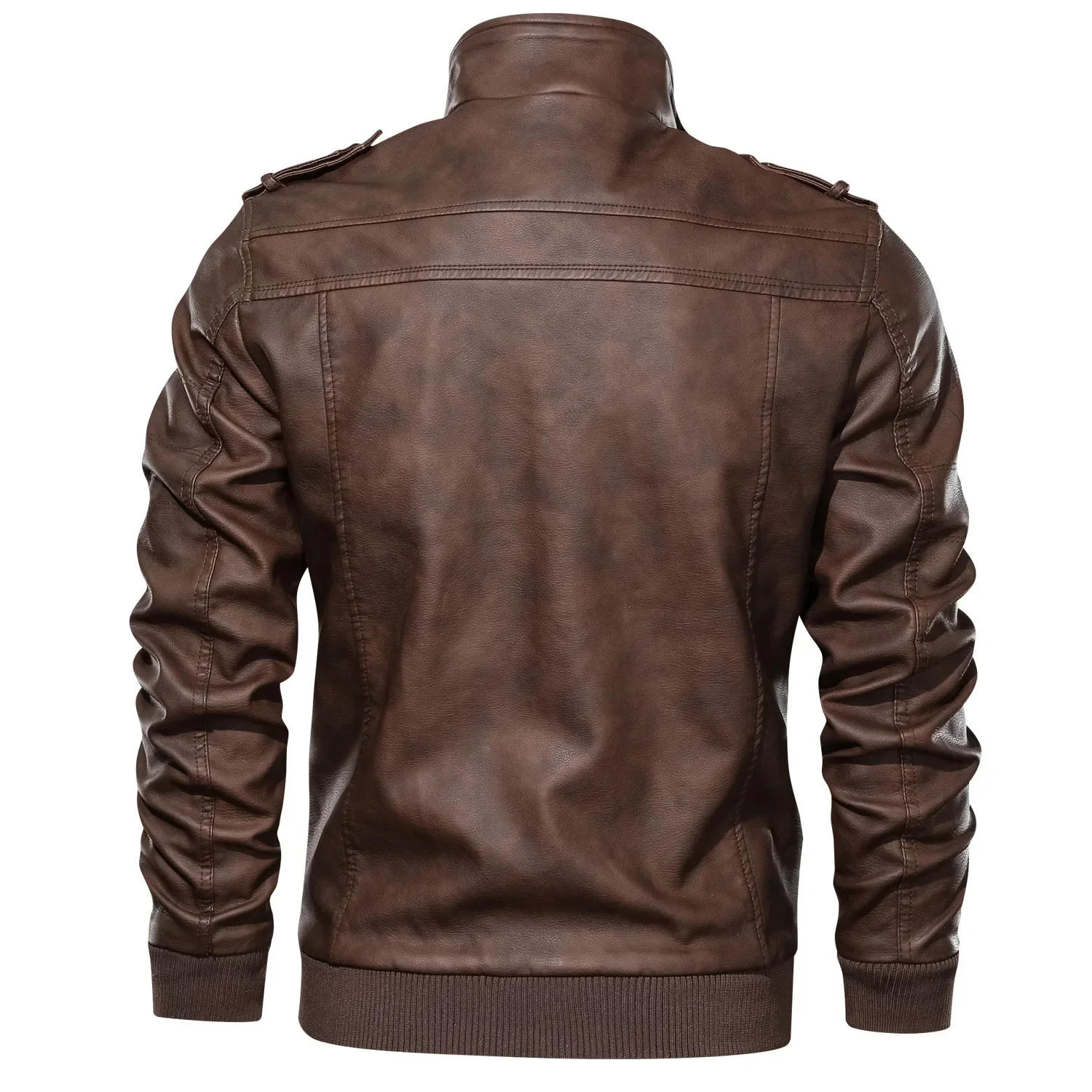 Description Picture 5 of item2023 Autumn and Winter Men's Detachable Hooded Knitted Hat PU Leather Coat Large Casual Motorcycle Leather Coat
