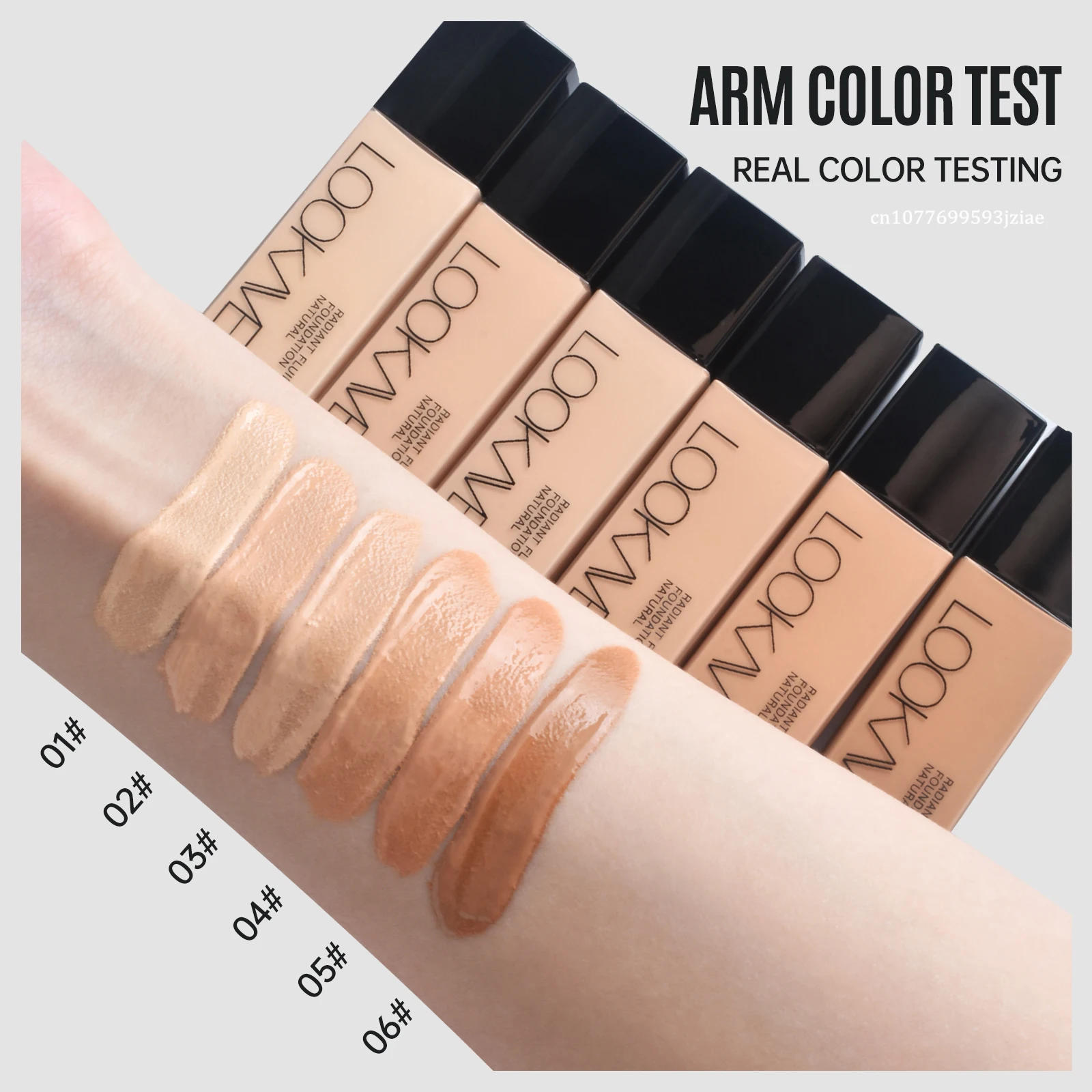 Description Picture 4 of item21g Liquid Foundation Long Lasting Full Coverage Matte Moisturizing Eveness Dark Beige Concealer Cream Base Makeup Cosmetics