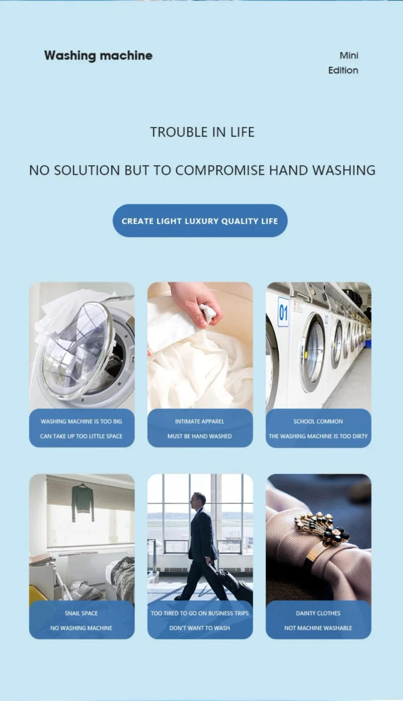 Description Picture 5 of itemPortable Washing Machine,with Suction Cups,Ultrasonic Turbine Mini Washing Machine,Wash Baby Socks Underwear for Travel Hotel