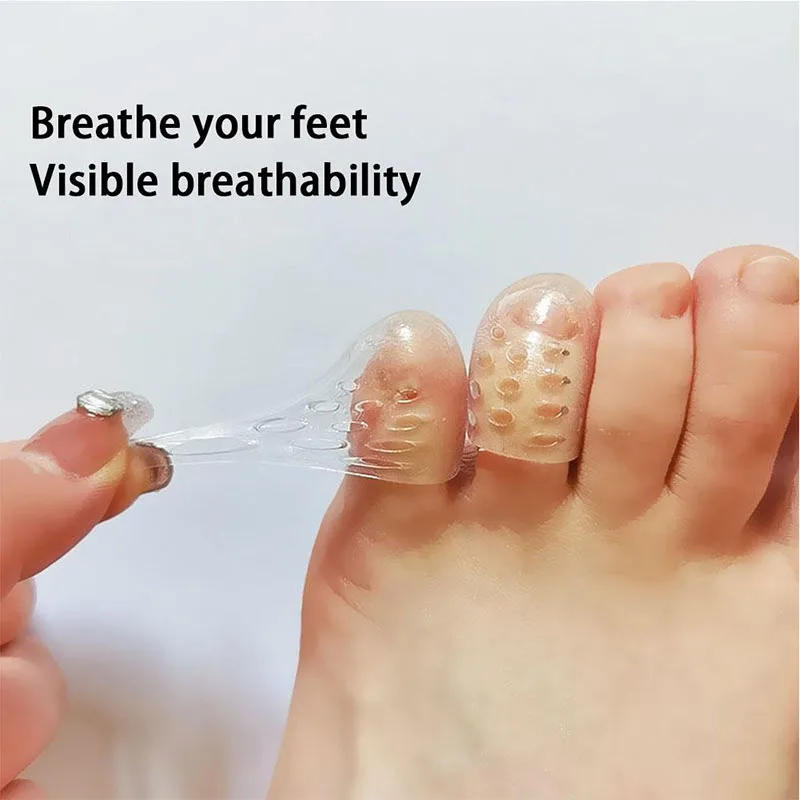 Description Picture 6 of item20pcs Transparent Silicone Toe Caps Anti-Friction Breathable Toe Protector Prevents Blisters Toe Caps Cover Protectors Foot Care