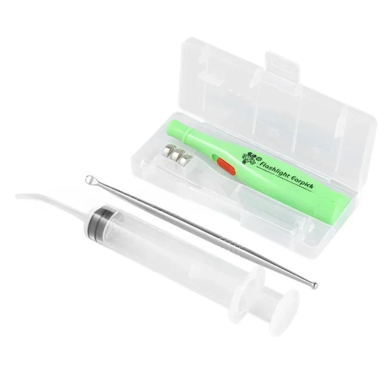 Description Picture 2 of itemTonsil Stone Remover Tool LED Light Earpick Stainless Steel Earwax Remover 3 Tips Irrigator Clean Ear Care Wax Cleaning Tools