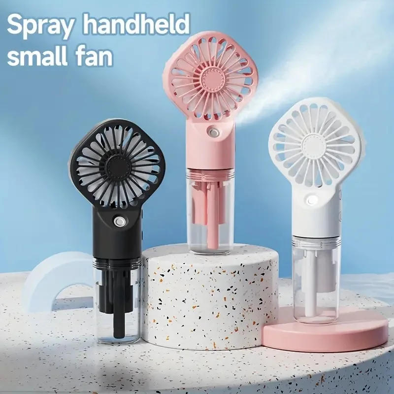 Description Picture 2 of itemPortable Rechargeable Handheld Misting Fan - Battery operated USB rechargeable mini face steamer fan for travel and outdoor use