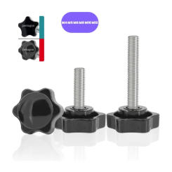 M4 M5 M6 M8 M10 M12 Carbon Steel Hand Knob Screws Bolt Star Shape Thread Clamping Handle Bolt Machine Screw Bolts