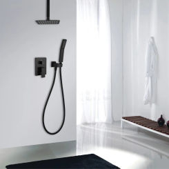 Brass Bathroom 8" Rain Shower Head Ceiling&Wall Mounted Shower Arm Handheld Spray Shower Set